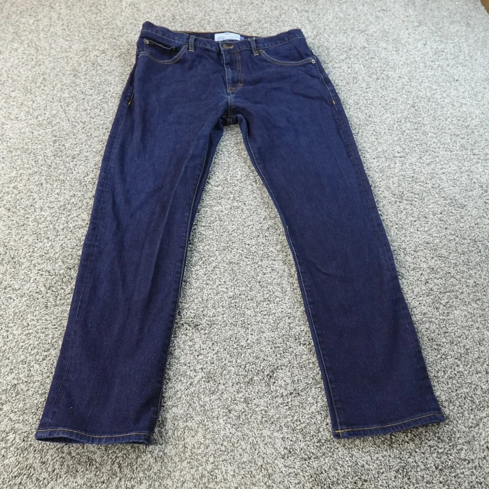 Peter Manning Jeans Mens 34X28 Dark Blue Denim Pants Classic Fit Preppy Straight